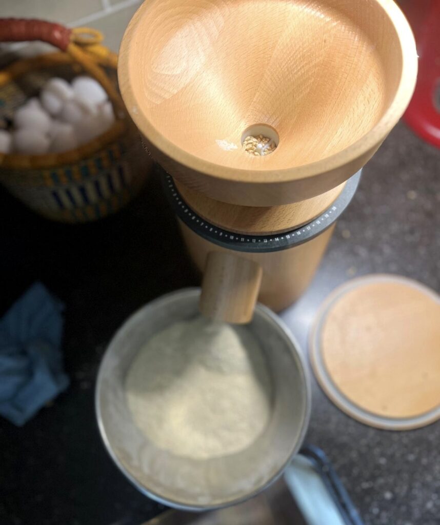 beginning milling, fresh milled flour